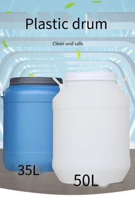 Thùng chứa hóa chất bằng nhựa 50L có thể tái sử dụng có nắp nhựa tròn màu trắng